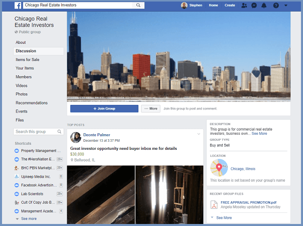 Chicago Real Estate Investor Group on Facebook