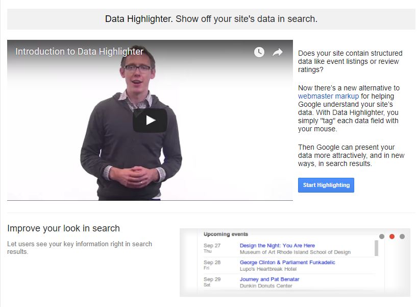 Google Data Highlighter