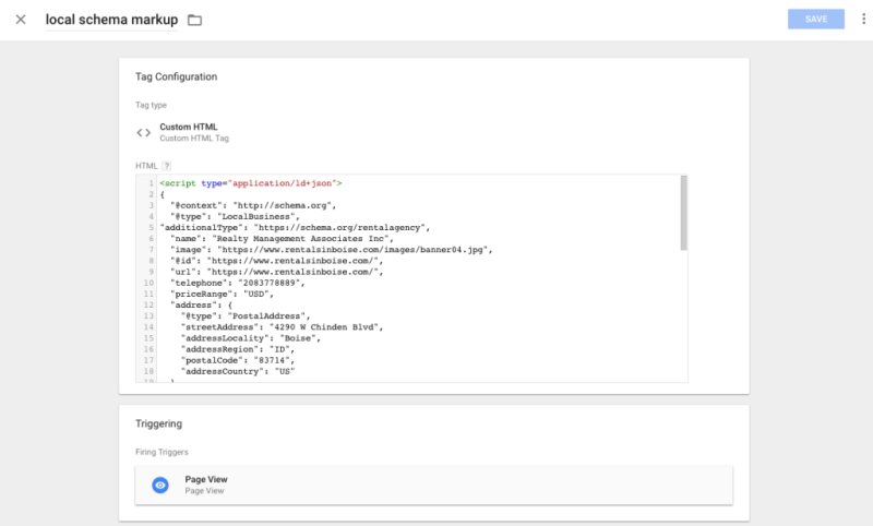 Schema Markup in Google Tag Manager