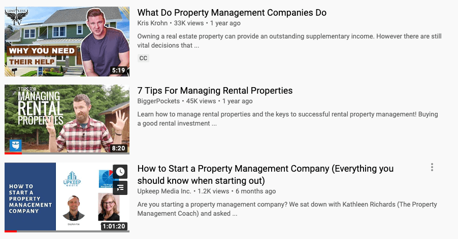 youtube videos for property managers